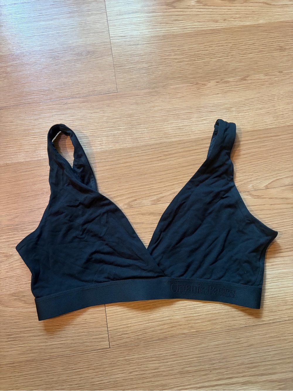Organic Basics Black Wireless Bralette with Wide Underband